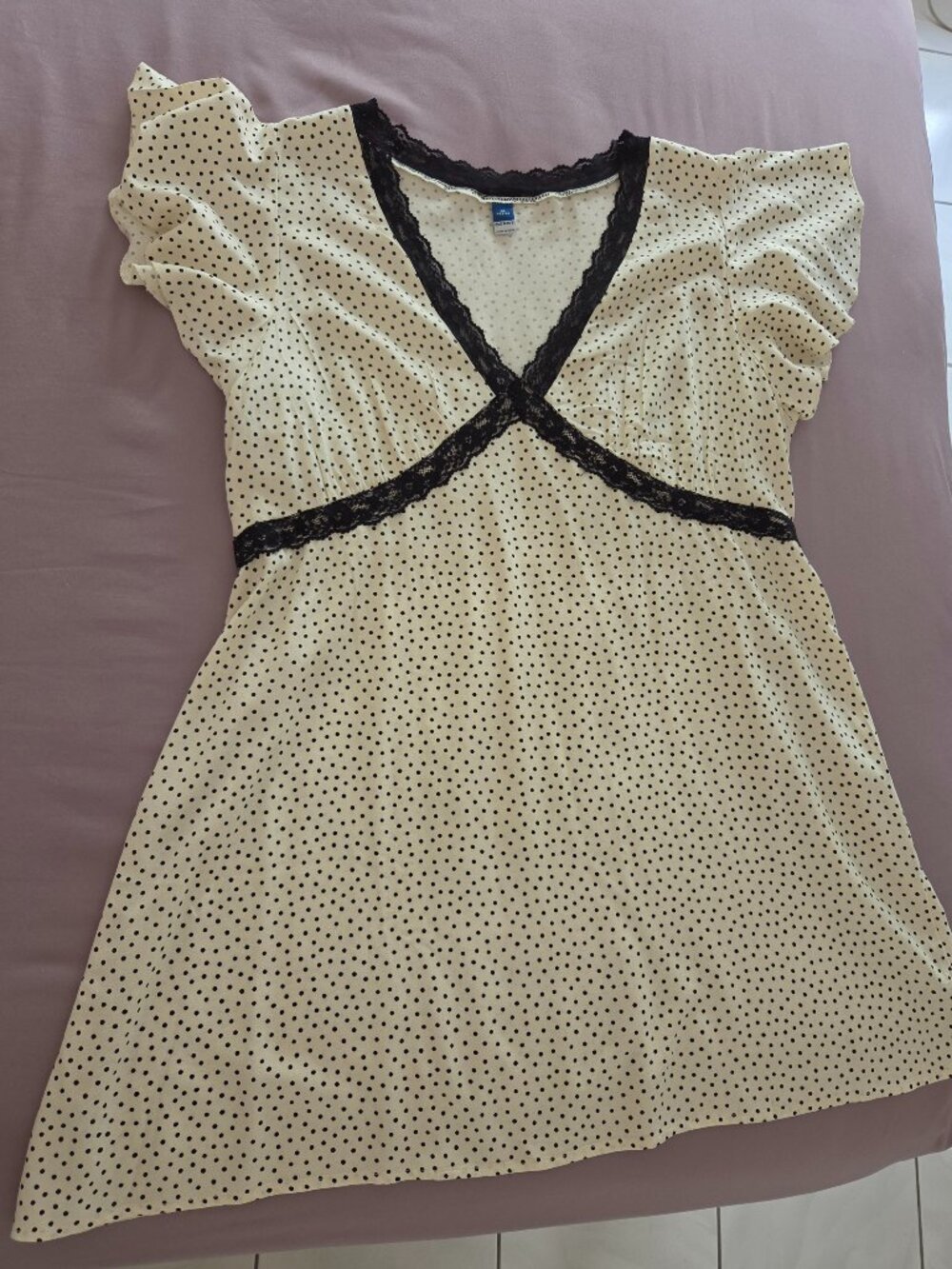 Old Navy Lace Trim Dress Women's Medium Romantic Cottagecore NWOT